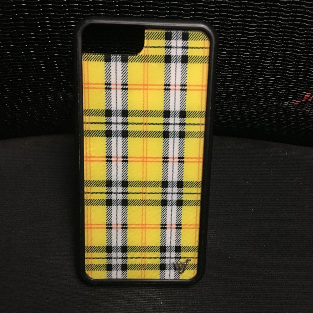 Wildflower iPhone 6, 7 & 8 Plus case Plaid Yellow